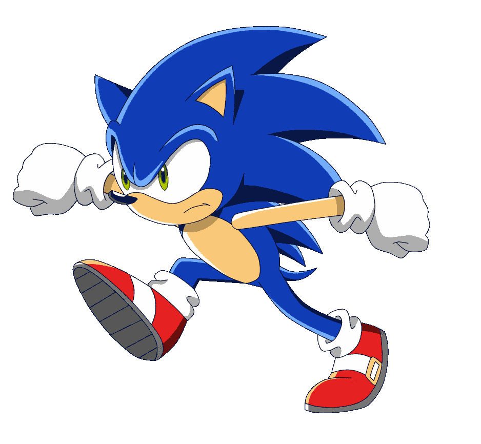 Sonic the Hedgehog running (Sonic X style; 3/4 view) Sonic the Hedgehog running (Sonic X style; 3/4 view)
