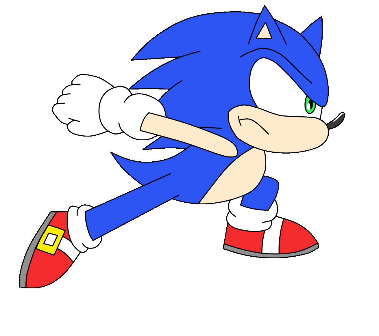 Sonic the Hedgehog running (personal style; side view) Sonic the Hedgehog running (personal style; side view)