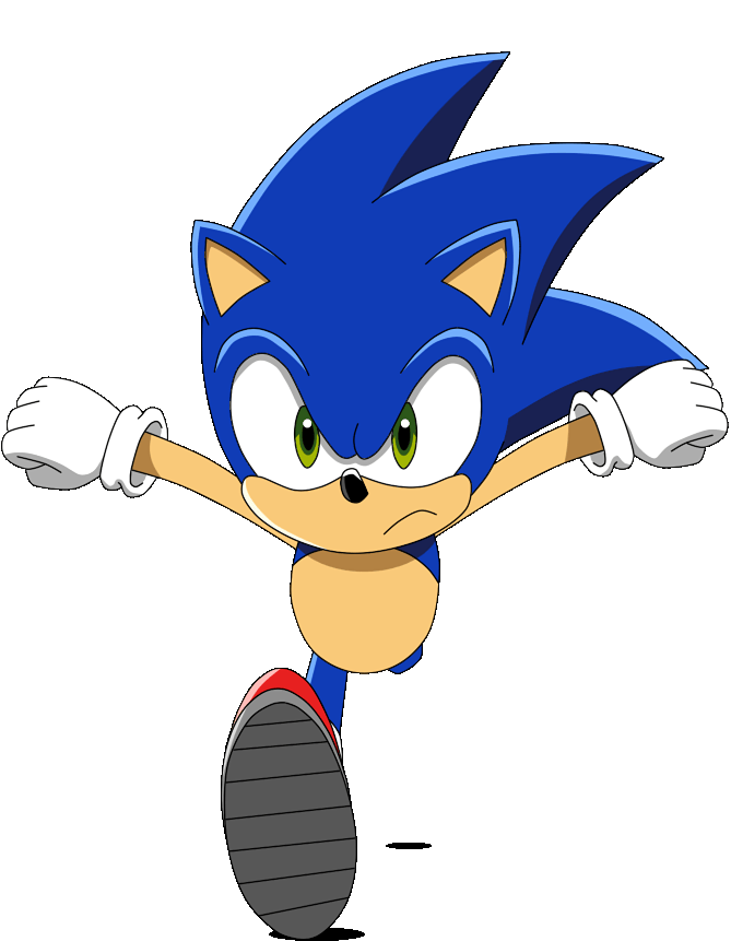 Sonic the Hedgehog running (Sonic X style; front view) Sonic the Hedgehog running (Sonic X style; front view)